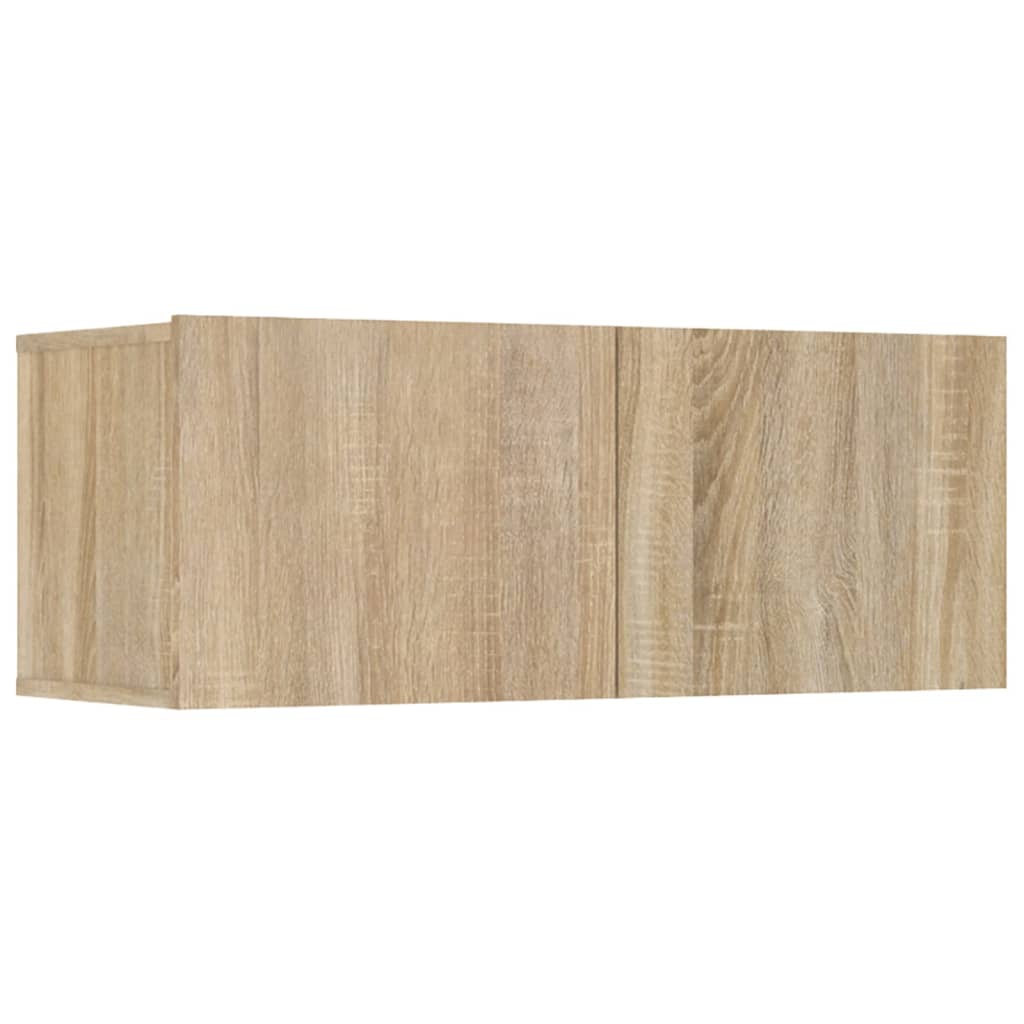 4 db sonoma-tölgy színű szerelt fa TV-szekrény 80 x 30 x 30 cm