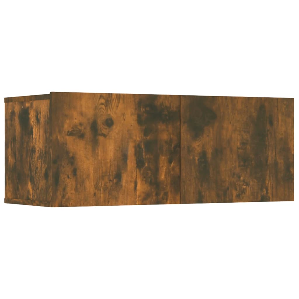 4 db füstös tölgy színű szerelt fa TV-szekrény 80 x 30 x 30 cm