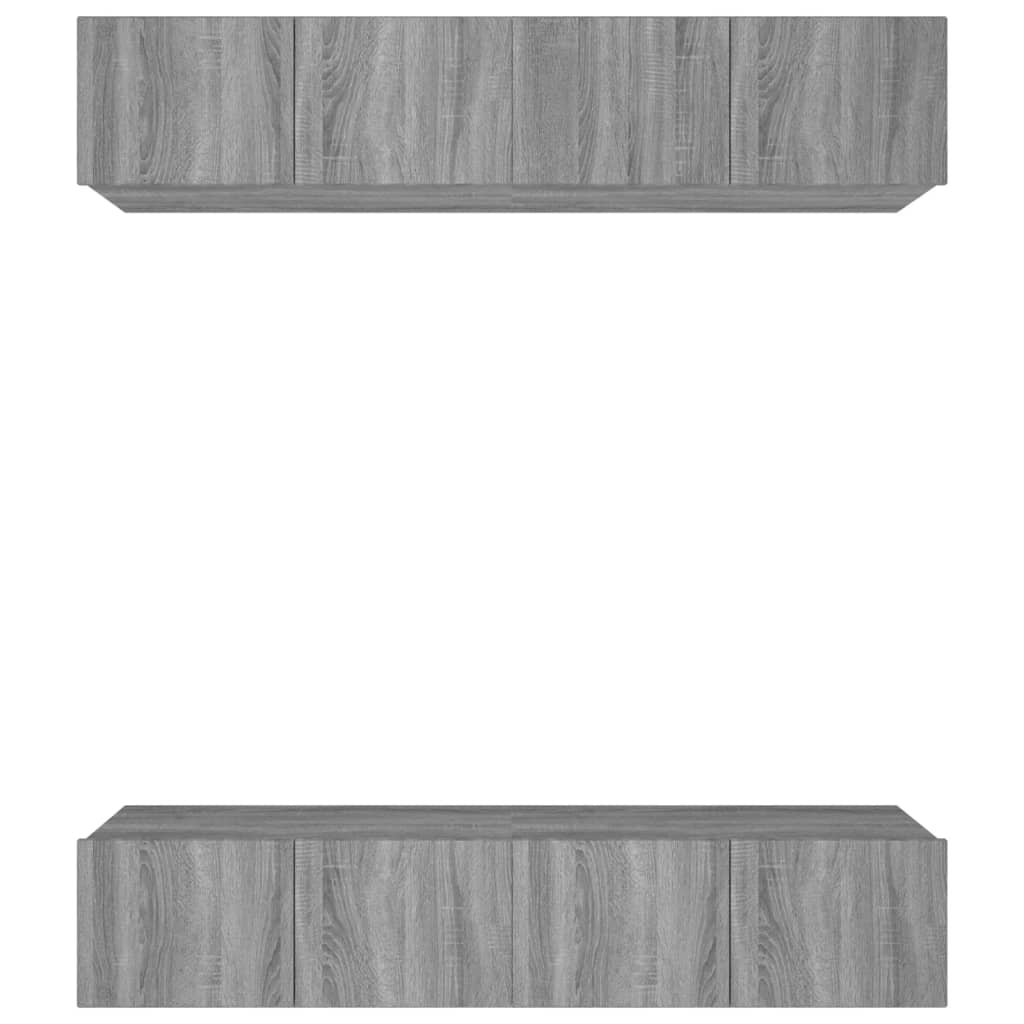 4 db szürke sonoma színű szerelt fa TV-szekrény 80 x 30 x 30 cm