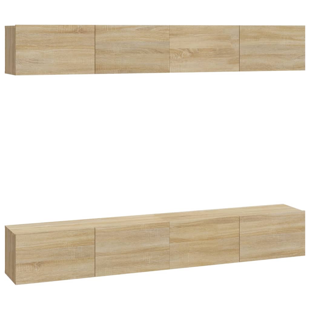 4 db sonoma tölgy színű fali TV-szekrény 100 x 30 x 30 cm