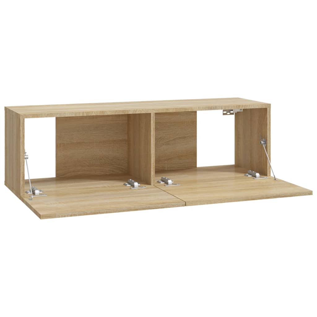 4 db sonoma tölgy színű fali TV-szekrény 100 x 30 x 30 cm