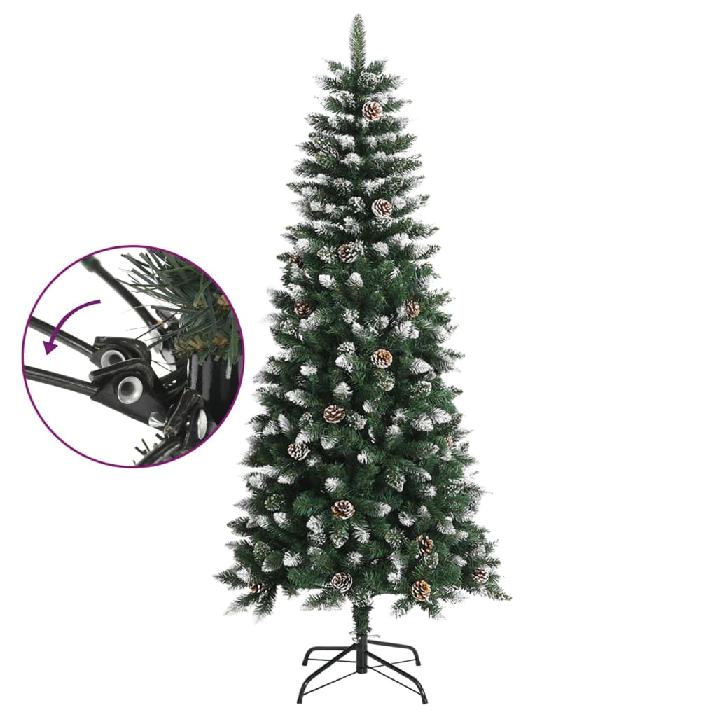 zöld PVC műkarácsonyfa állvánnyal 150 cm