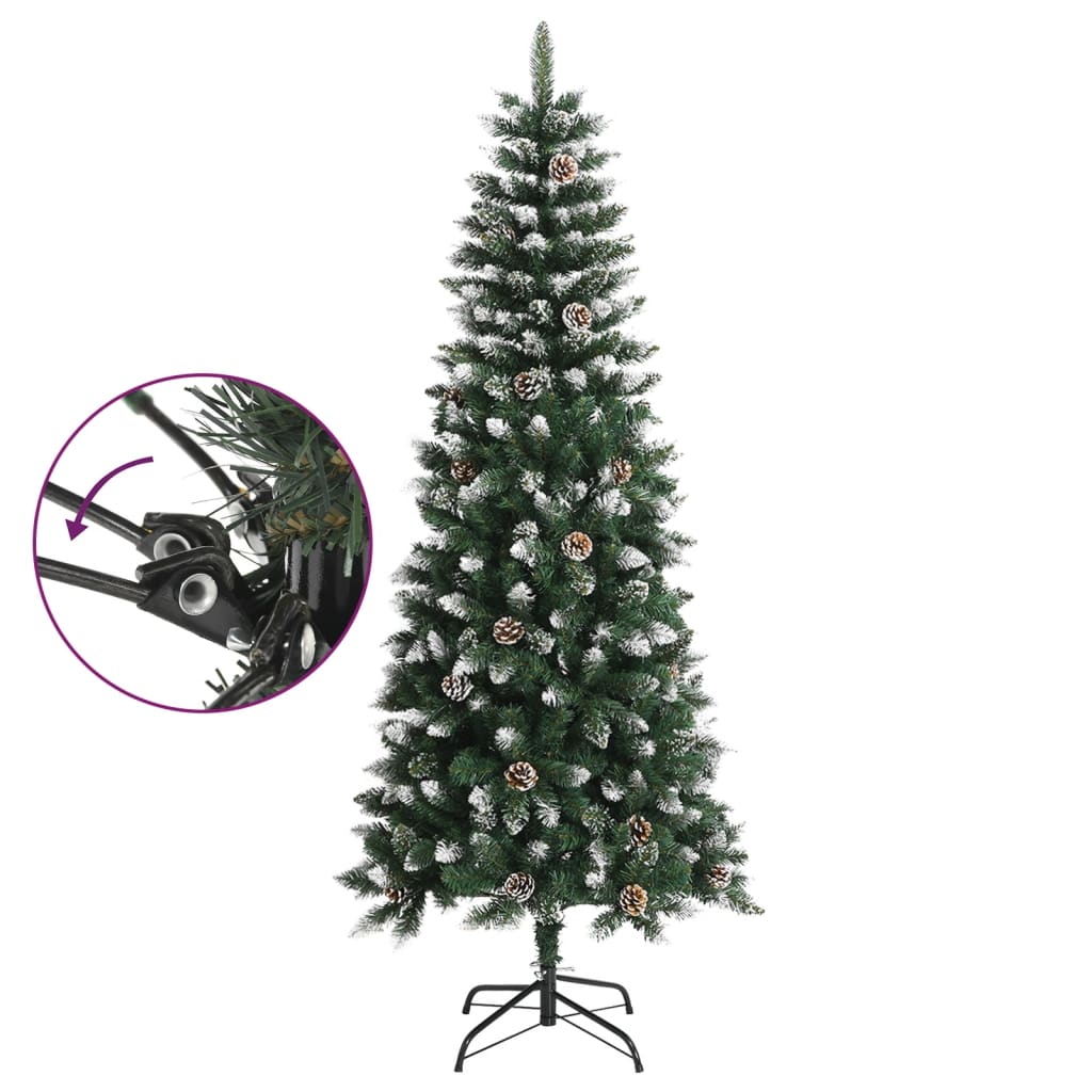 zöld PVC műkarácsonyfa állvánnyal 180 cm