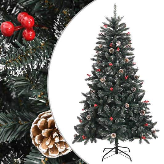 zöld PVC műkarácsonyfa állvánnyal 150 cm