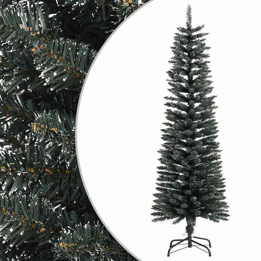 zöld PVC vékony műkarácsonyfa állvánnyal 150 cm