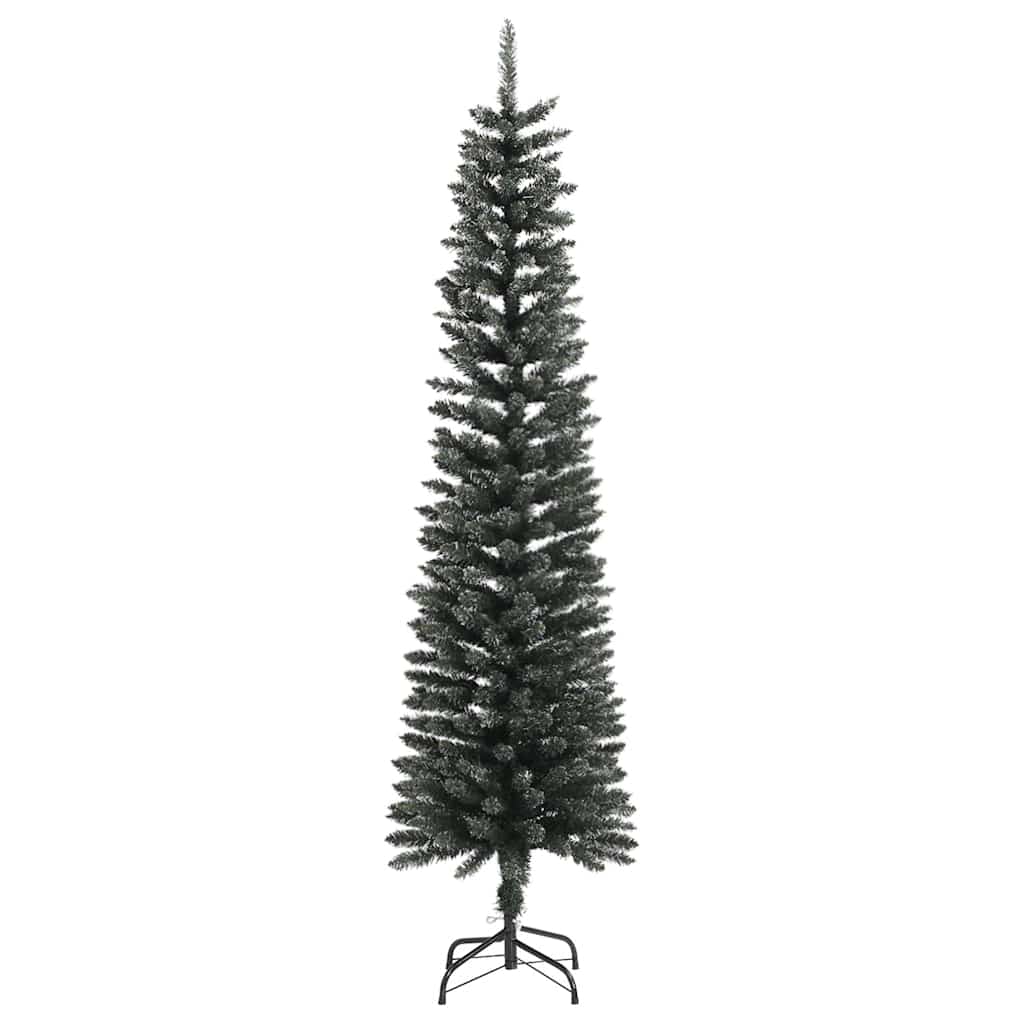 zöld PVC vékony műkarácsonyfa állvánnyal 180 cm