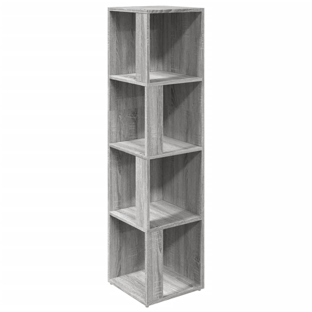 szürke sonoma színű szerelt fa sarokszekrény 33 x 33 x 132 cm