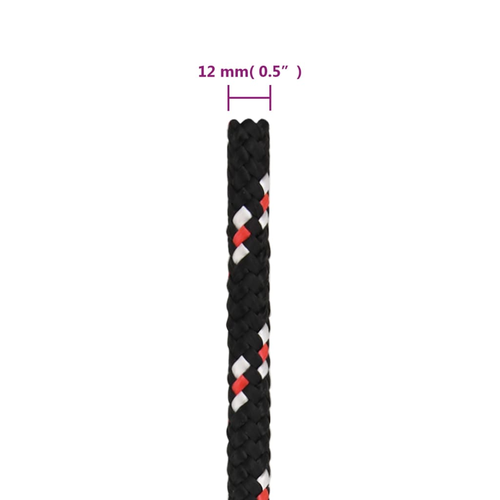 fekete polipropilén hajókötél 12 mm 25 m