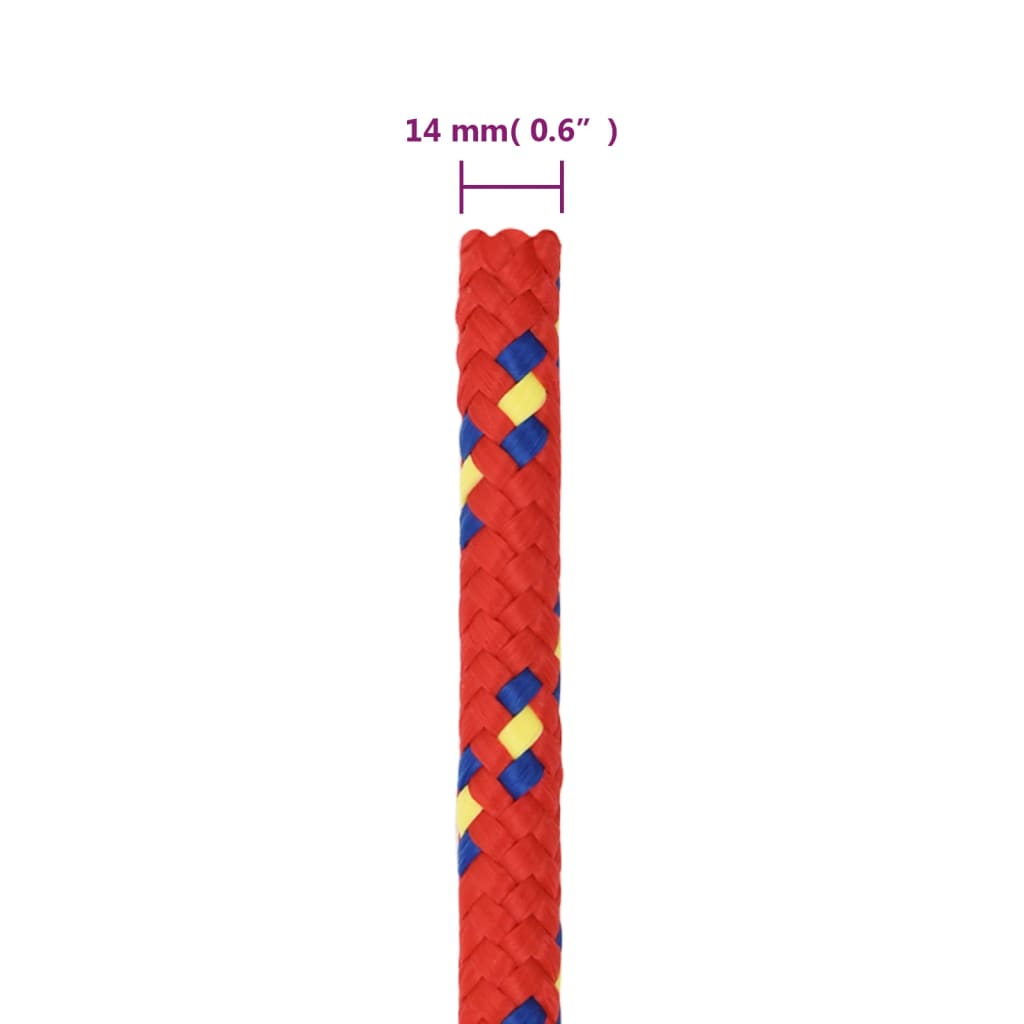 piros polipropilén hajókötél 14 mm 25 m