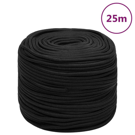 teljesen fekete polipropilén hajókötél 6 mm 25 m