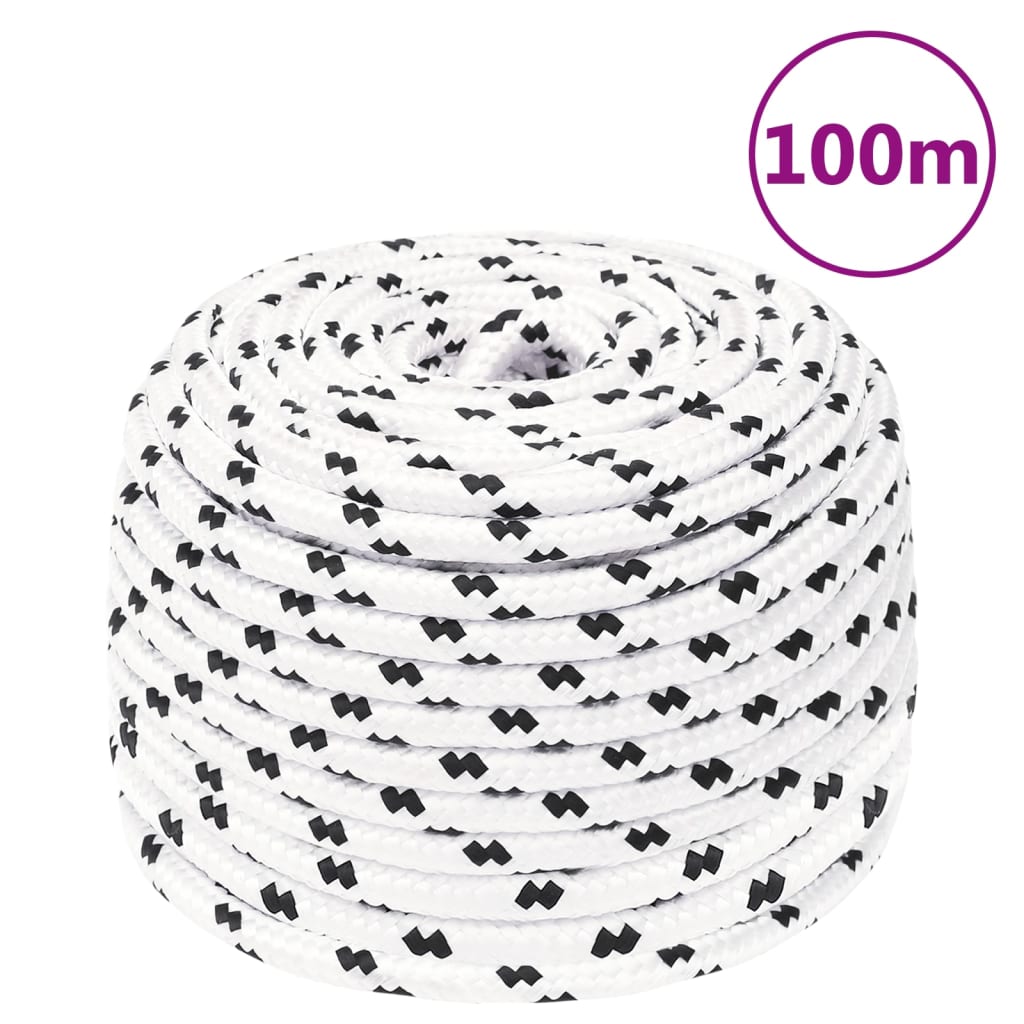 fehér poliészter munkakötél 10 mm 100 m