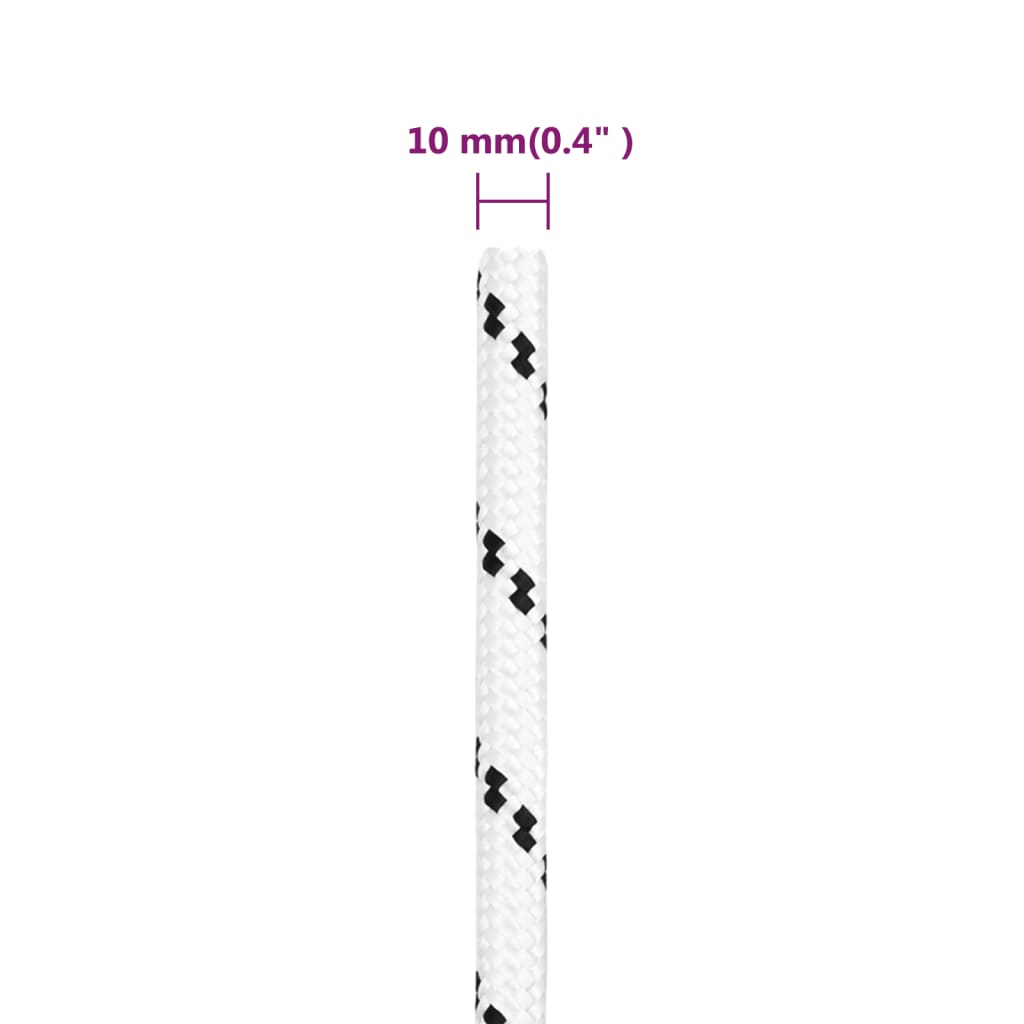 fehér poliészter munkakötél 10 mm 100 m