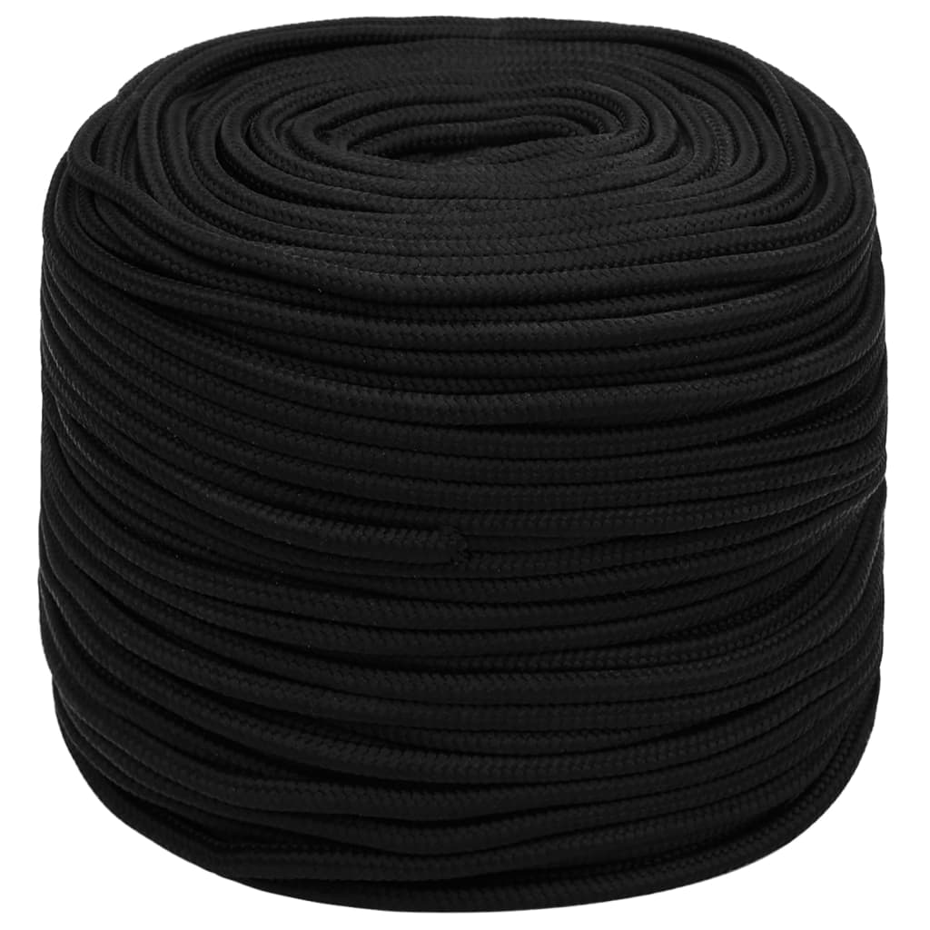 fekete poliészter munkakötél 8 mm 25 m