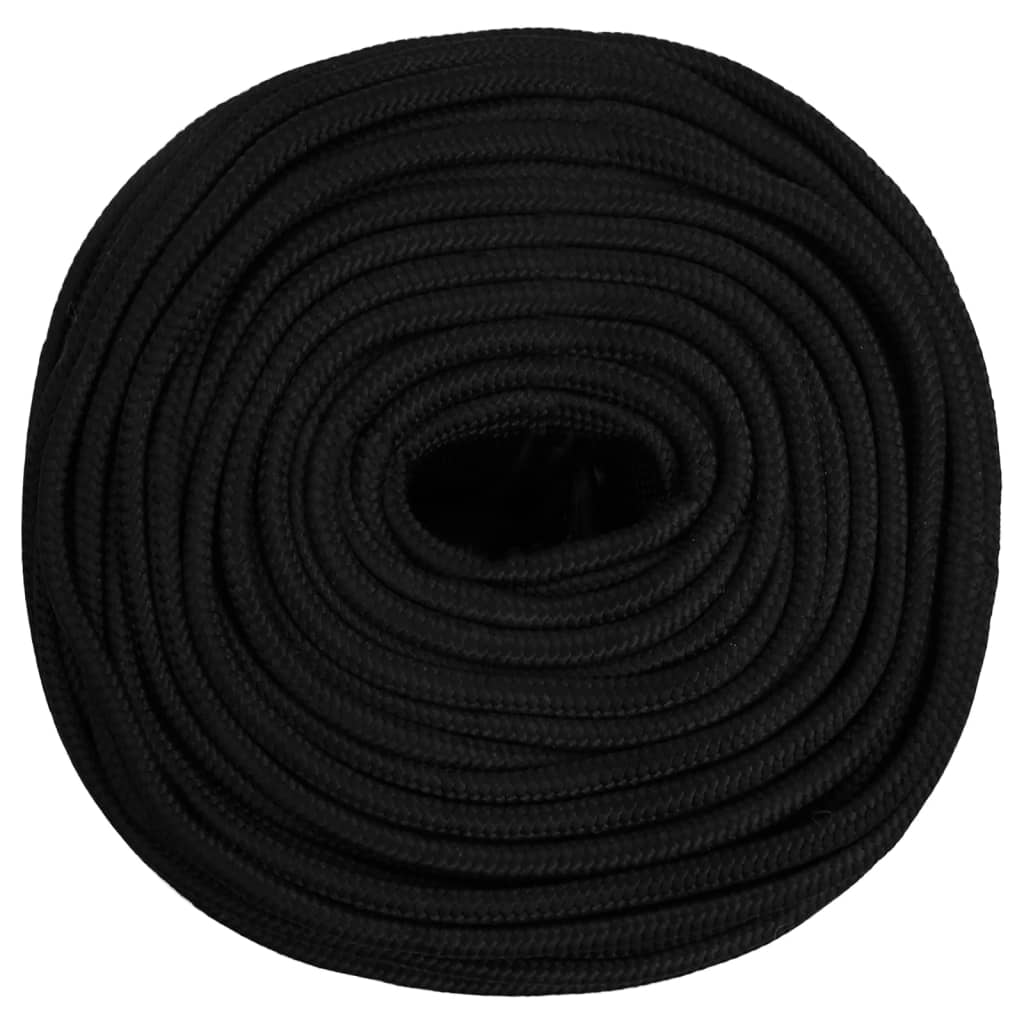 fekete poliészter munkakötél 8 mm 25 m