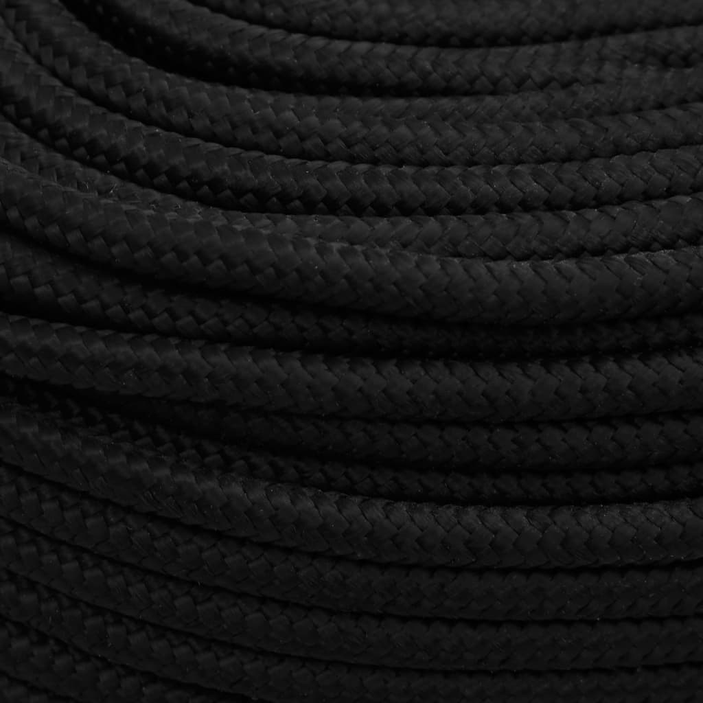 fekete poliészter munkakötél 8 mm 25 m