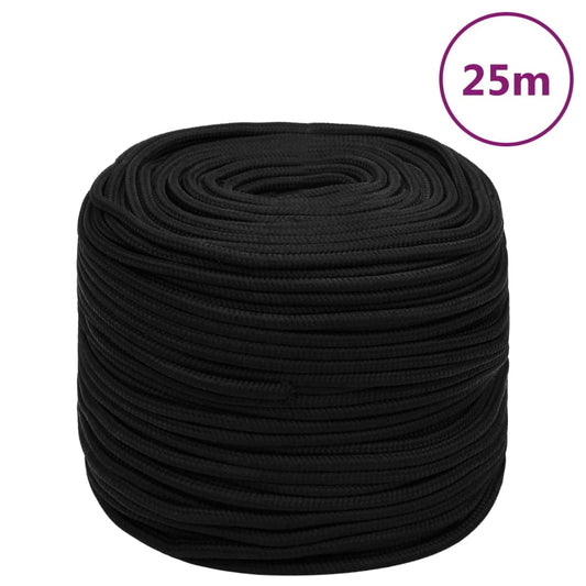 fekete poliészter munkakötél 10 mm 25 m