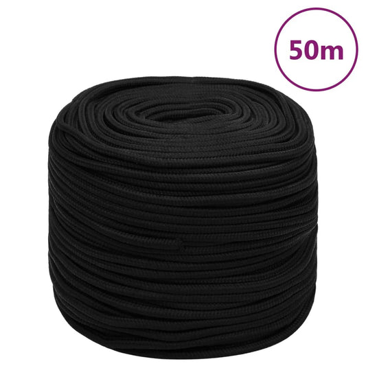 fekete poliészter munkakötél 10 mm 50 m
