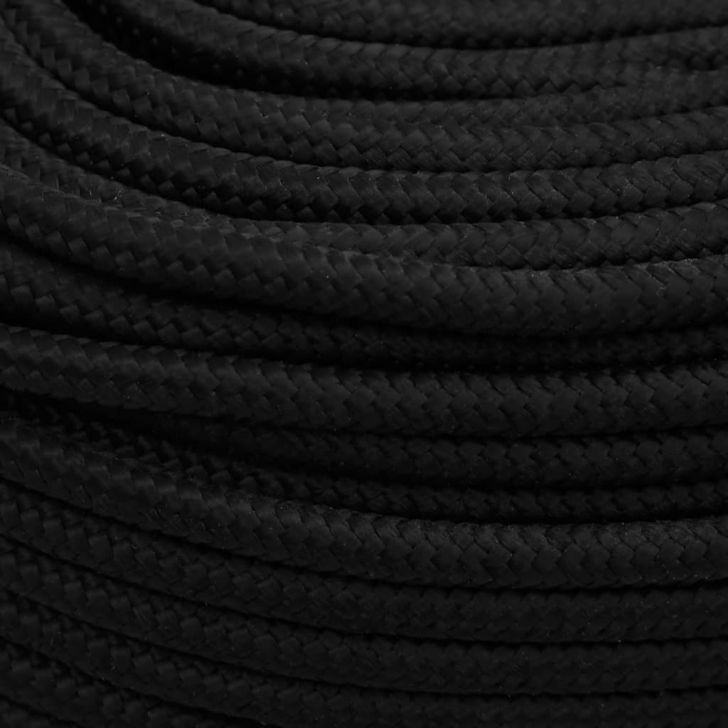 fekete poliészter munkakötél 10 mm 50 m