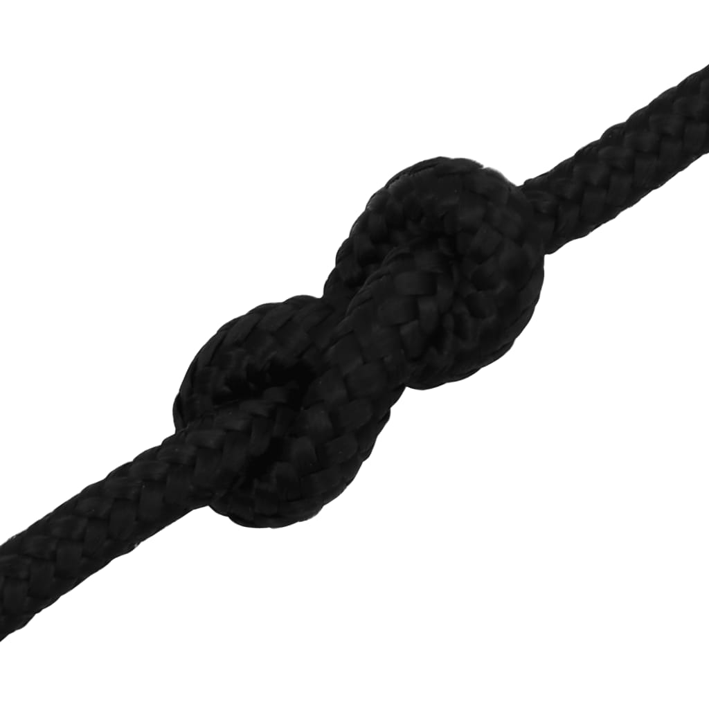 fekete poliészter munkakötél 10 mm 50 m