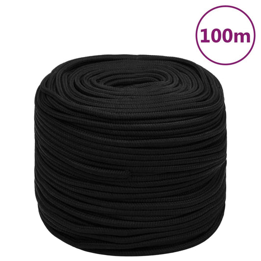 fekete poliészter munkakötél 10 mm 100 m