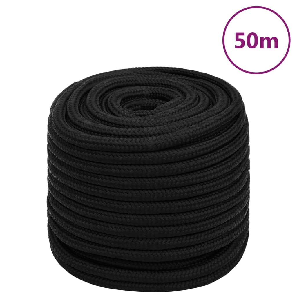 fekete poliészter munkakötél 18 mm 50 m