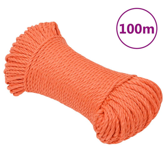 narancssárga polipropilén munkakötél 6 mm 100 m