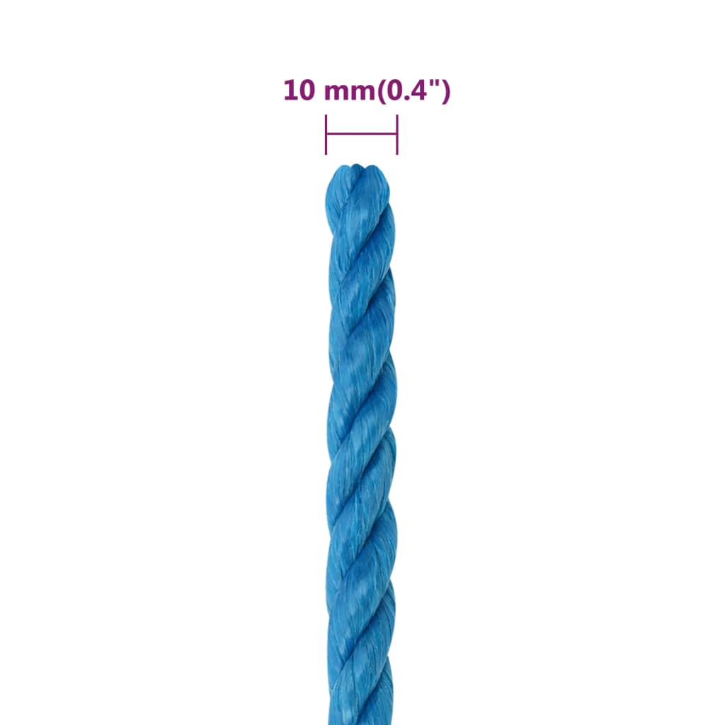 kék polipropilén munkakötél 10 mm 25 m