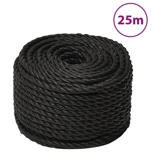 fekete polipropilén munkakötél 12 mm 25 m