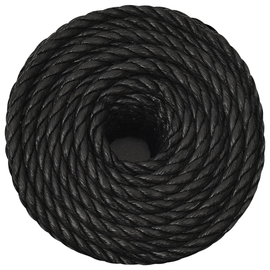 fekete polipropilén munkakötél 14 mm 25 m