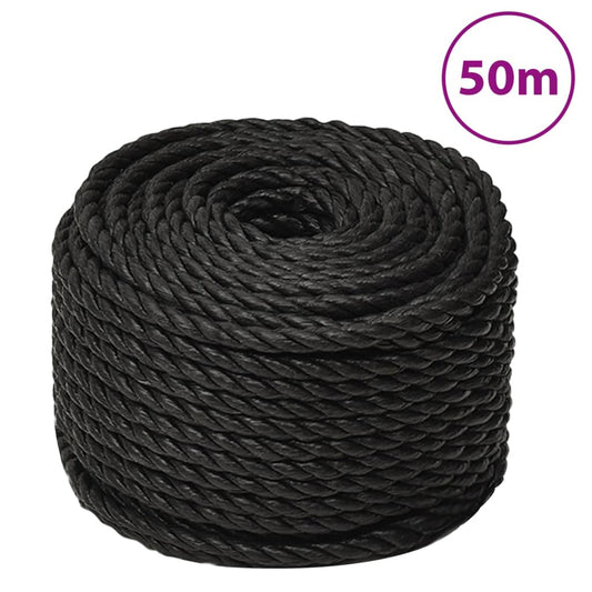 fekete polipropilén munkakötél 16 mm 50 m