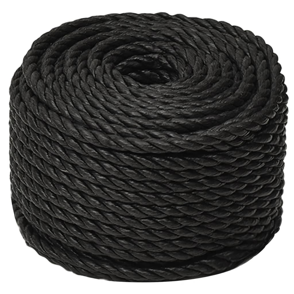 fekete polipropilén munkakötél 24 mm 25 m