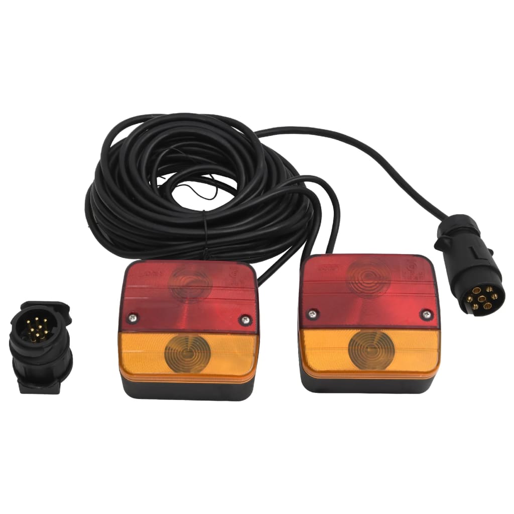 2 db piros utánfutólámpa klasszikus izzóval 10,5x5x9,5 cm 12 V