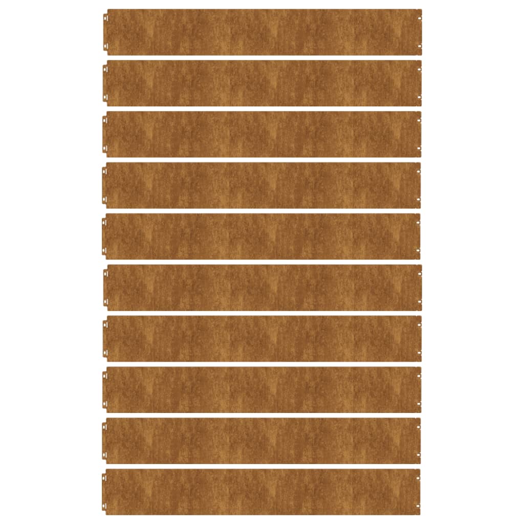 10 db rugalmas corten acél gyepszegély 15 x 103 cm