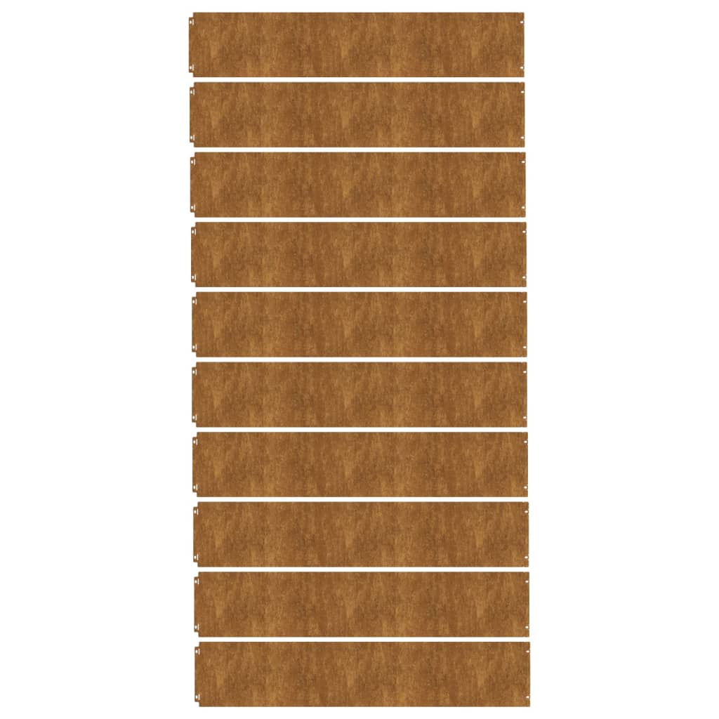 10 db rugalmas corten acél gyepszegély 20 x 103 cm