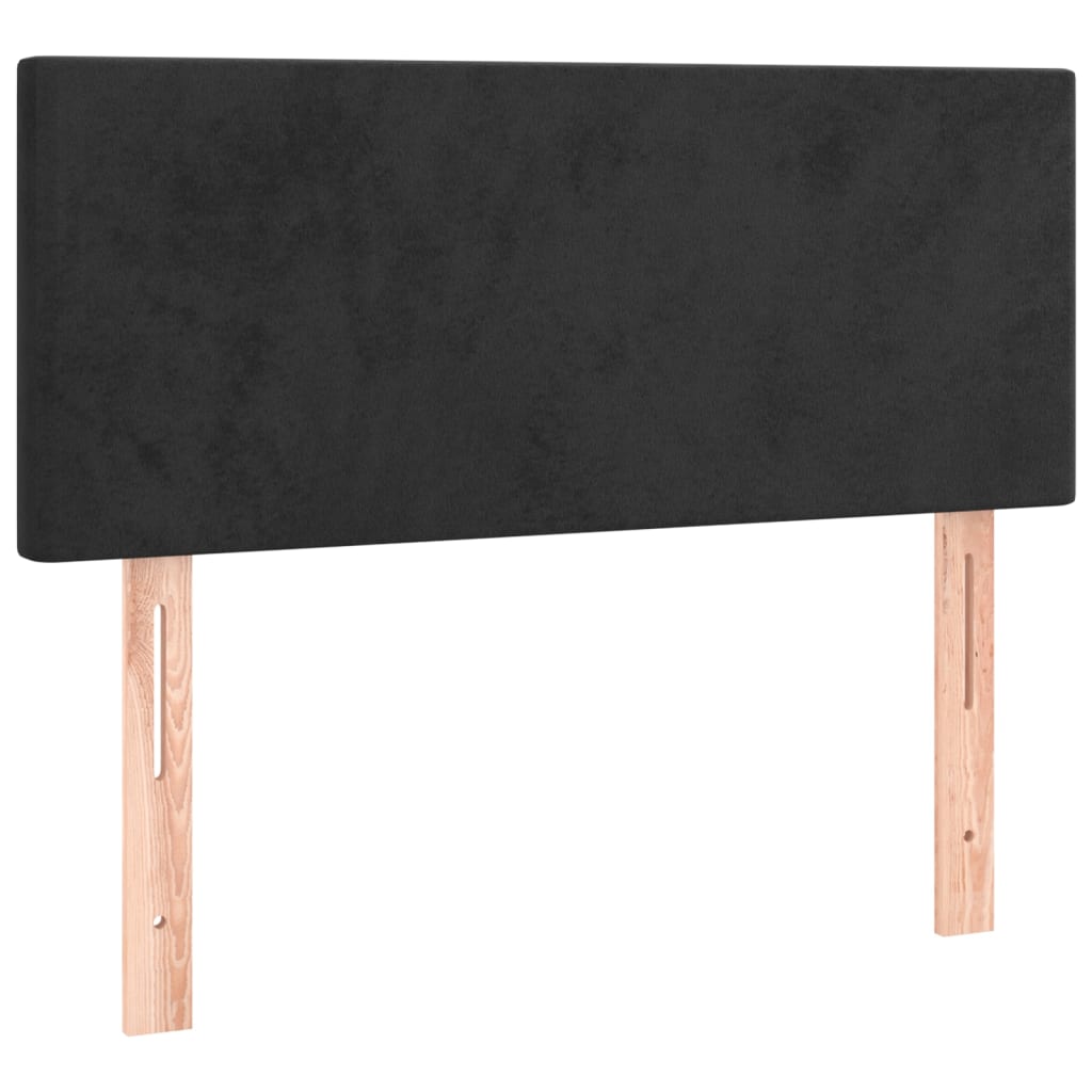 fekete bársony fejtámla 90x5x78/88 cm