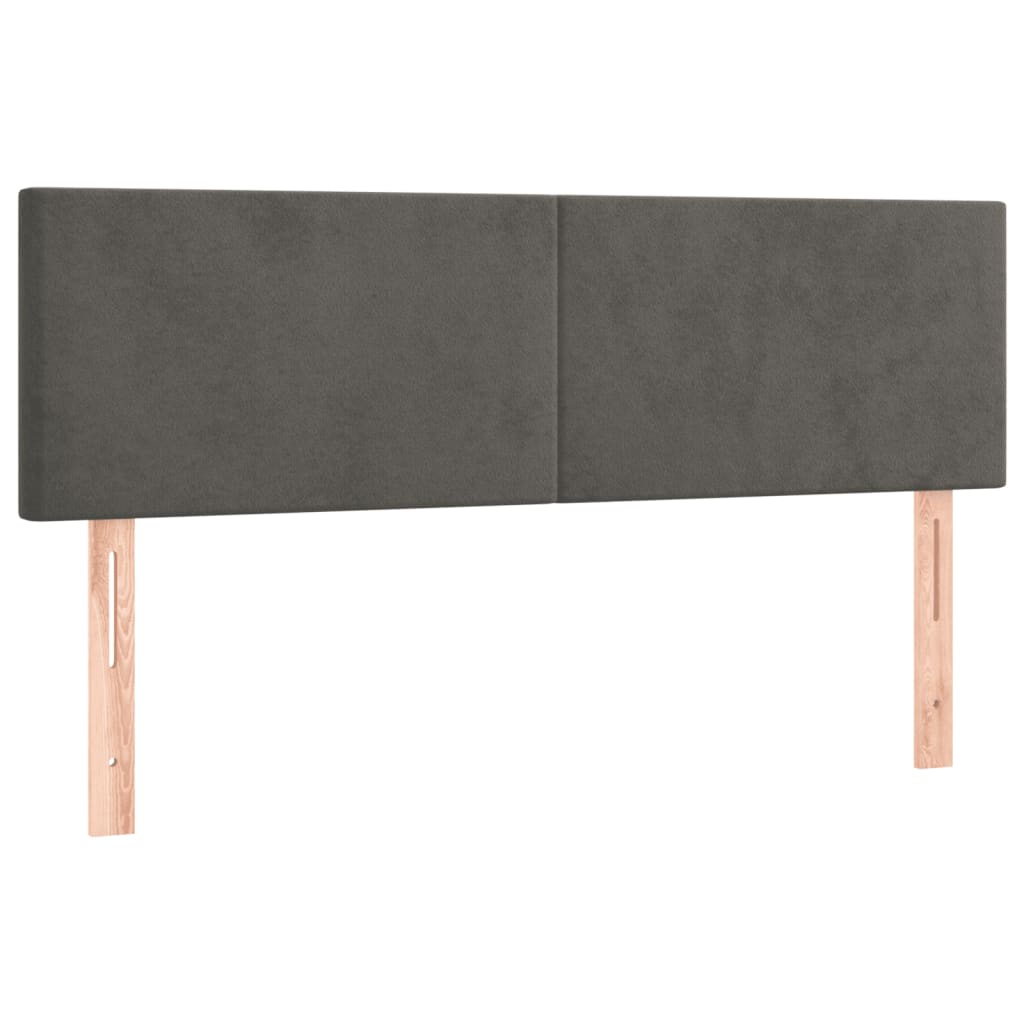 2 db sötétszürke bársony fejtámla 72 x 5 x 78/88 cm