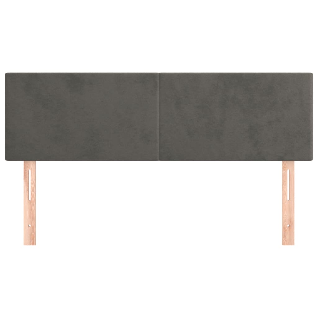 2 db sötétszürke bársony fejtámla 72 x 5 x 78/88 cm