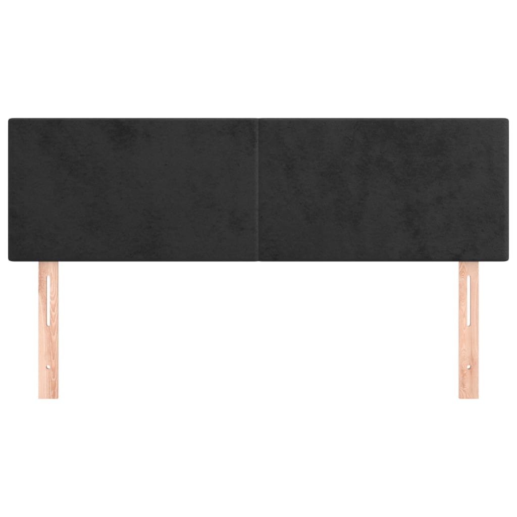 2 db fekete bársony fejtámla 72 x 5 x 78/88 cm