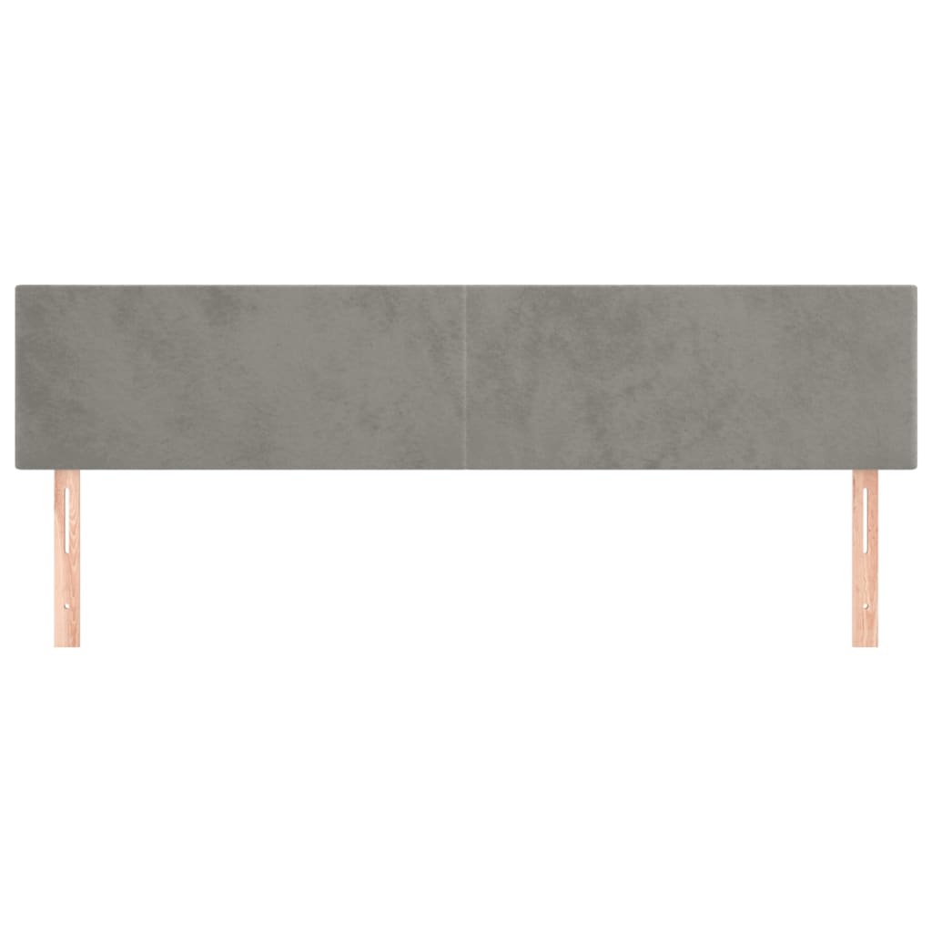 2 db világosszürke bársony fejtámla 80 x 5 x 78/88 cm