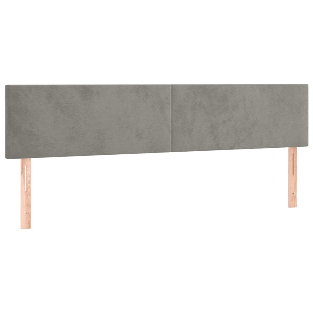 2 db világosszürke bársony fejtámla 90x5x78/88 cm