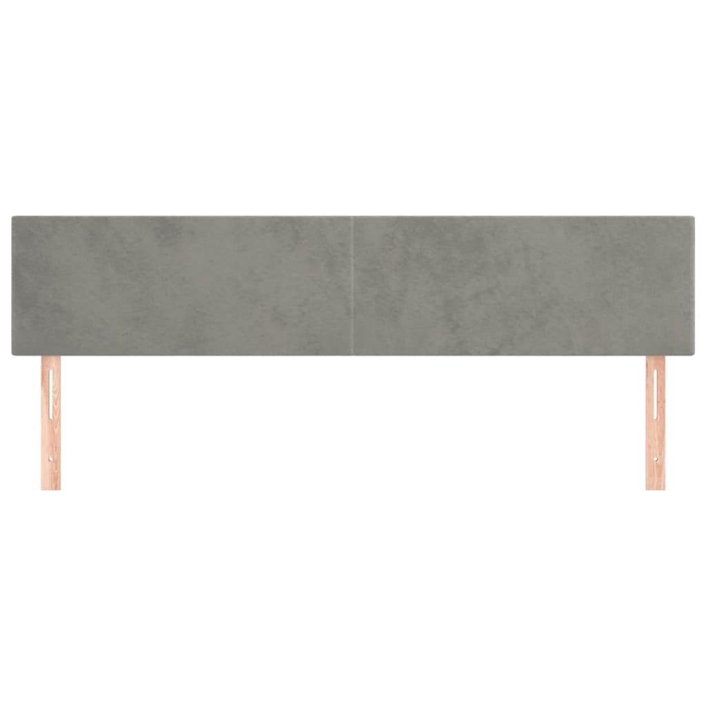 2 db világosszürke bársony fejtámla 90x5x78/88 cm