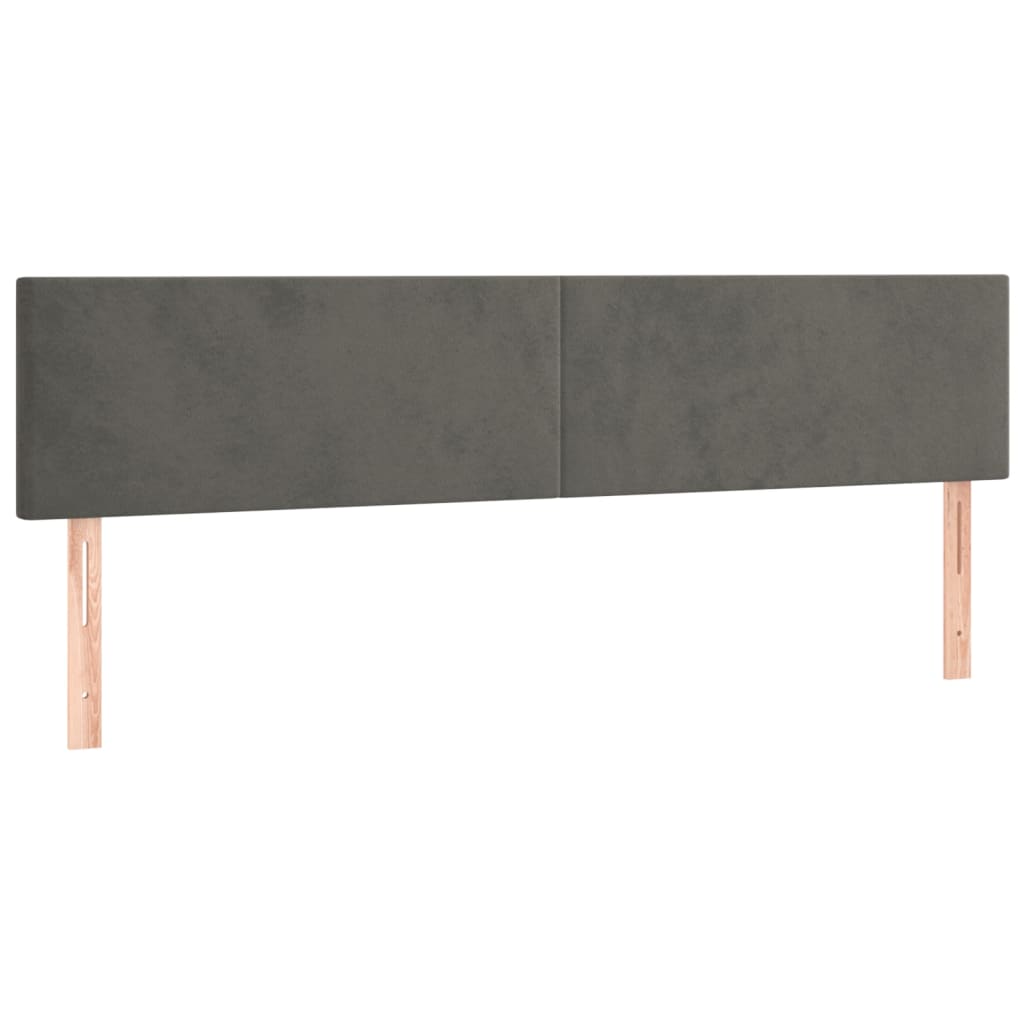 2 db sötétszürke bársony fejtámla 90x5x78/88 cm
