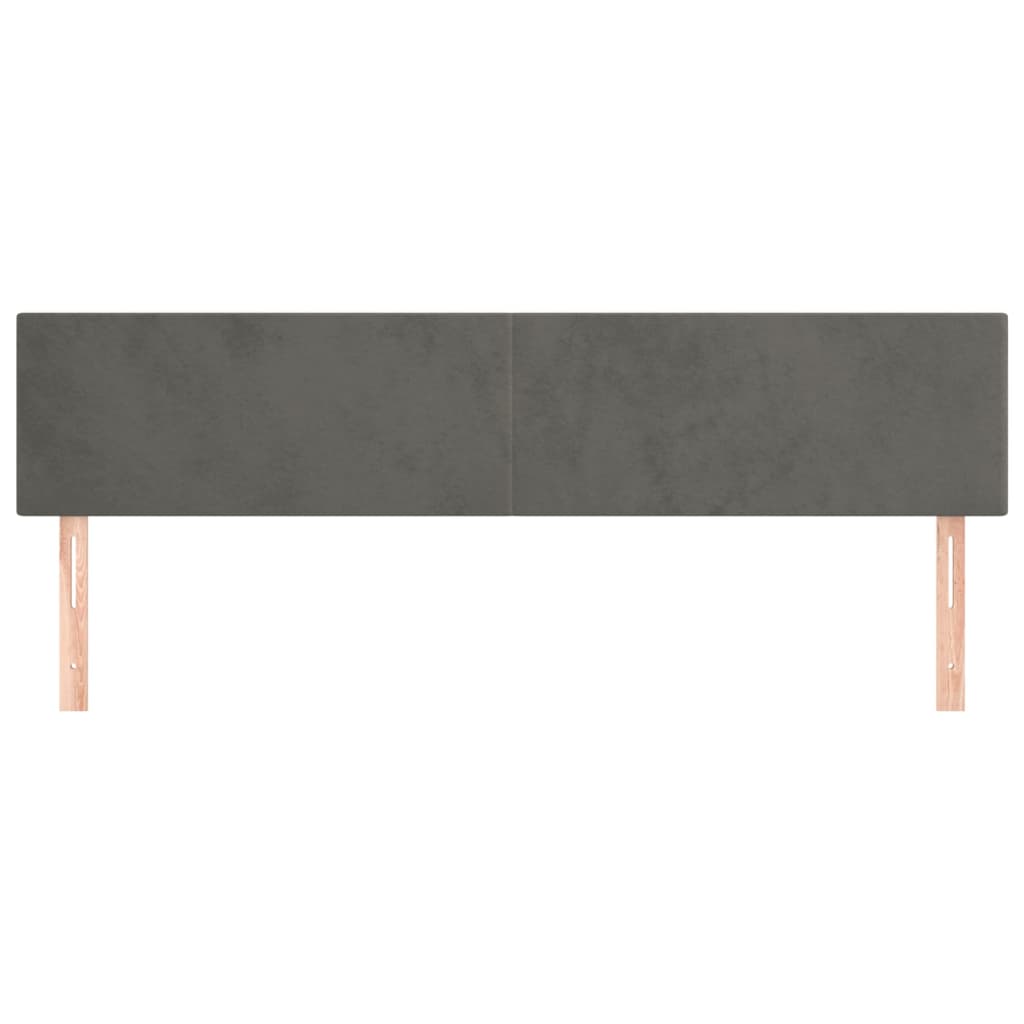 2 db sötétszürke bársony fejtámla 90x5x78/88 cm