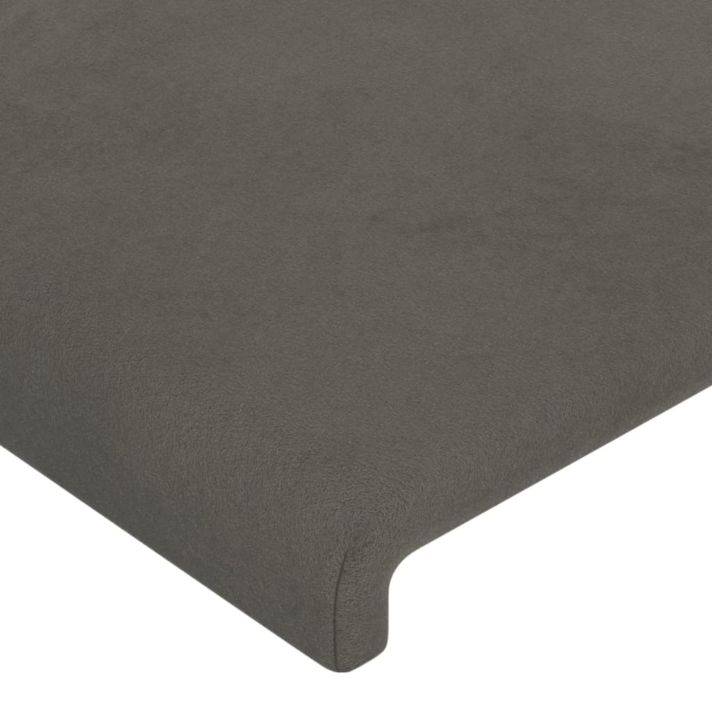 2 db sötétszürke bársony fejtámla 90x5x78/88 cm
