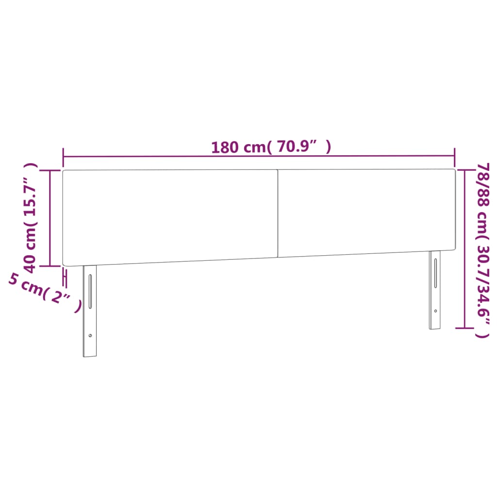 2 db sötétszürke bársony fejtámla 90x5x78/88 cm