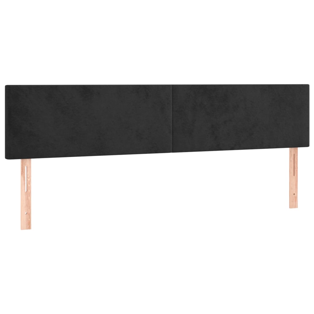 2 db fekete bársony fejtámla 90x5x78/88 cm