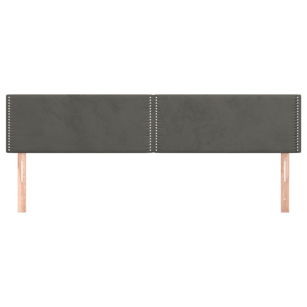 2 db sötétszürke bársony fejtámla 100x5x78/88 cm