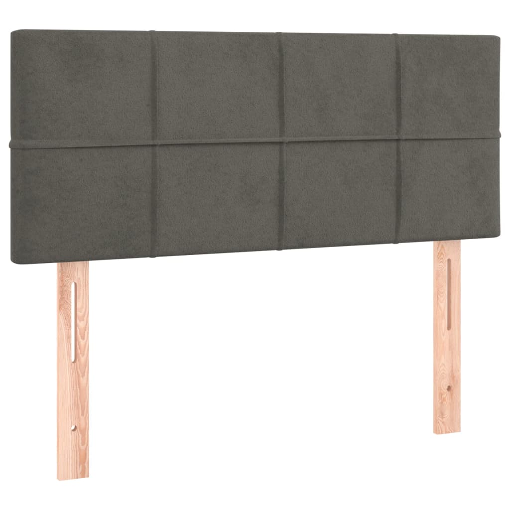 sötétszürke bársony fejtámla 100x5x78/88 cm