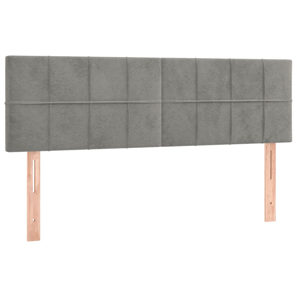 2 db világosszürke bársony fejtámla 72 x 5 x 78/88 cm