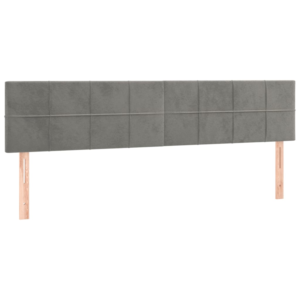 2 db világosszürke bársony fejtámla 80 x 5 x 78/88 cm